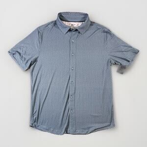 Johnston & Murphy XC4 Mens Slim Fit Short Sleeve Button Up Shirt Size M